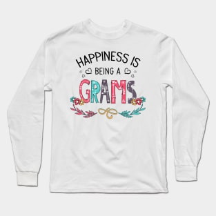 Happiness Is Being A Grams Wildflowers Valentines Mothers Day Long Sleeve T-Shirt